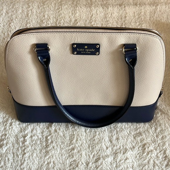 KATE SPADE Navy & Pebble Satchel Bag 💼 - Picture 1 of 8